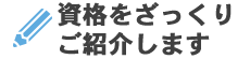 資格をざっくりご紹介します